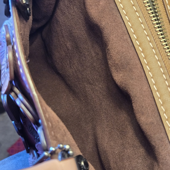 Coach Tea Rose Applique Metallic Gray Gunmetal Rogue 25 Satchel New W/o Tags - Picture 7 of 14